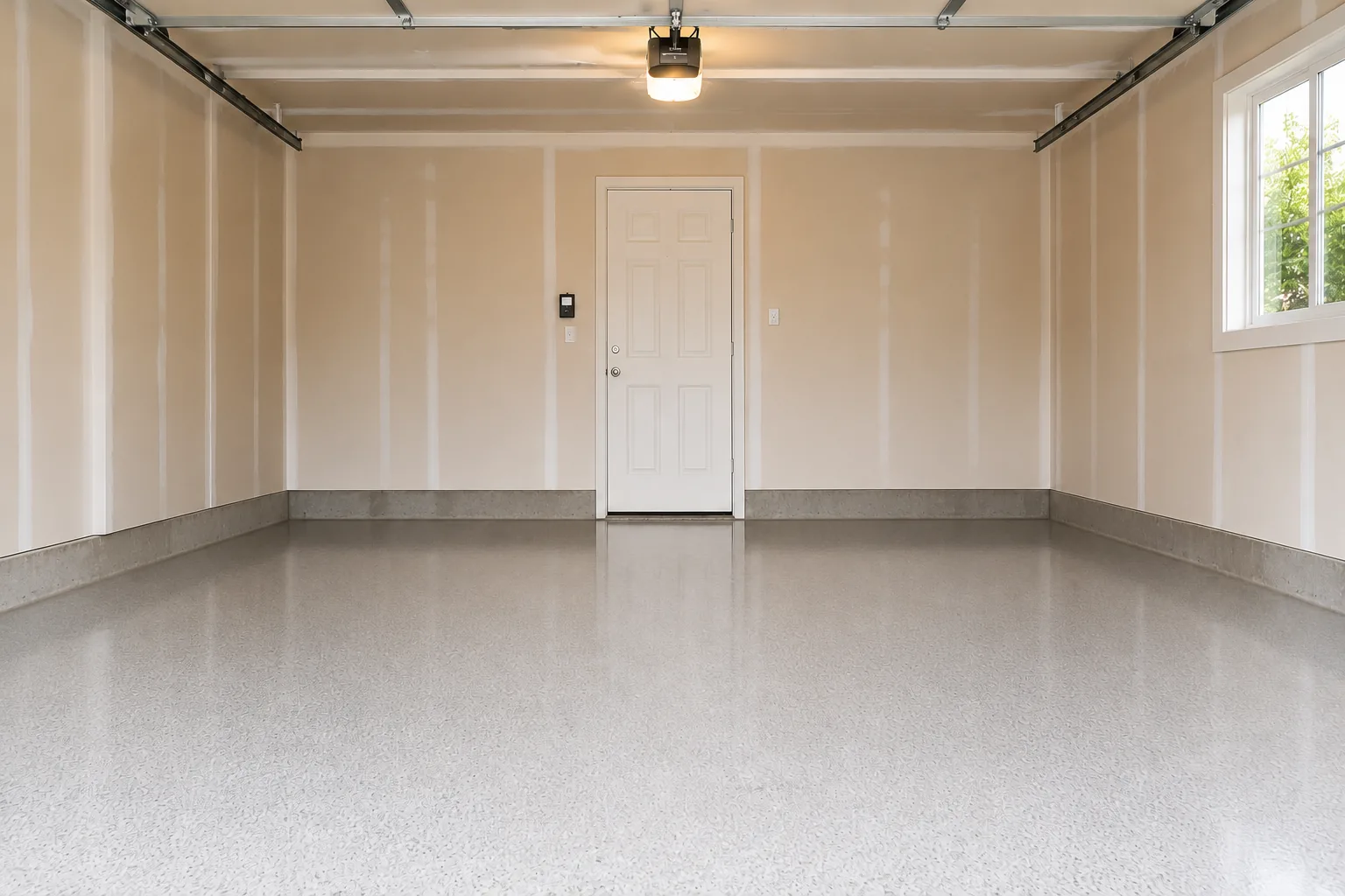 After: clean empty garage following junk removal